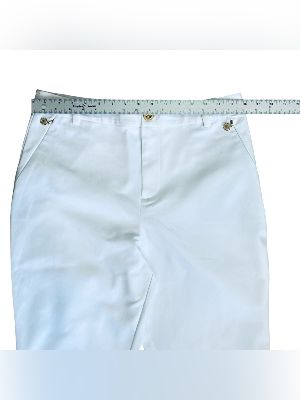 Lilly Pulitzer Women’s 12 White Luxetic Pants Ana High Rise Straight Leg Ankle - Picture 12 of 16